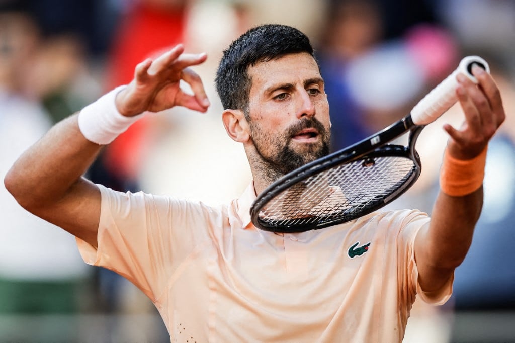 Novak DJOKOVIC of Serbia celebrates his victory during the fourth day of the Roland-Garros 2026, French Open, Grand Slam tennis tournament on 27 May 2026 at Roland-Garros stadium in Paris, France - Photo Matthieu Mirville / DPPI (Photo by Matthieu Mirville / DPPI via AFP)