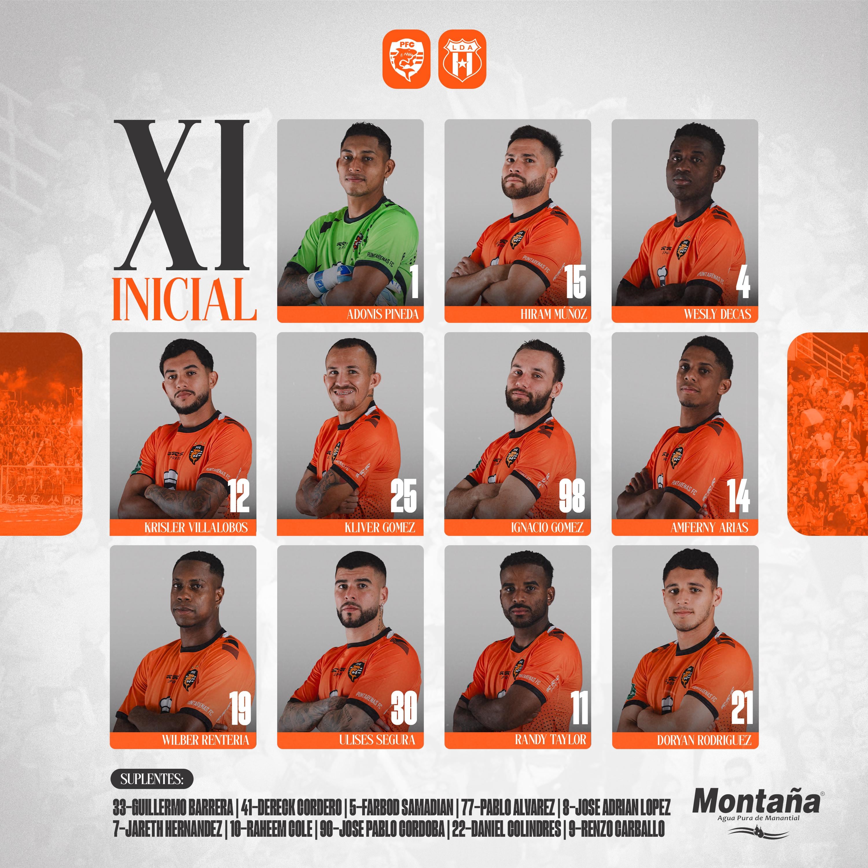 Esta es la formación de Puntarenas FC para el juego contra Liga Deportiva Alajuelense.