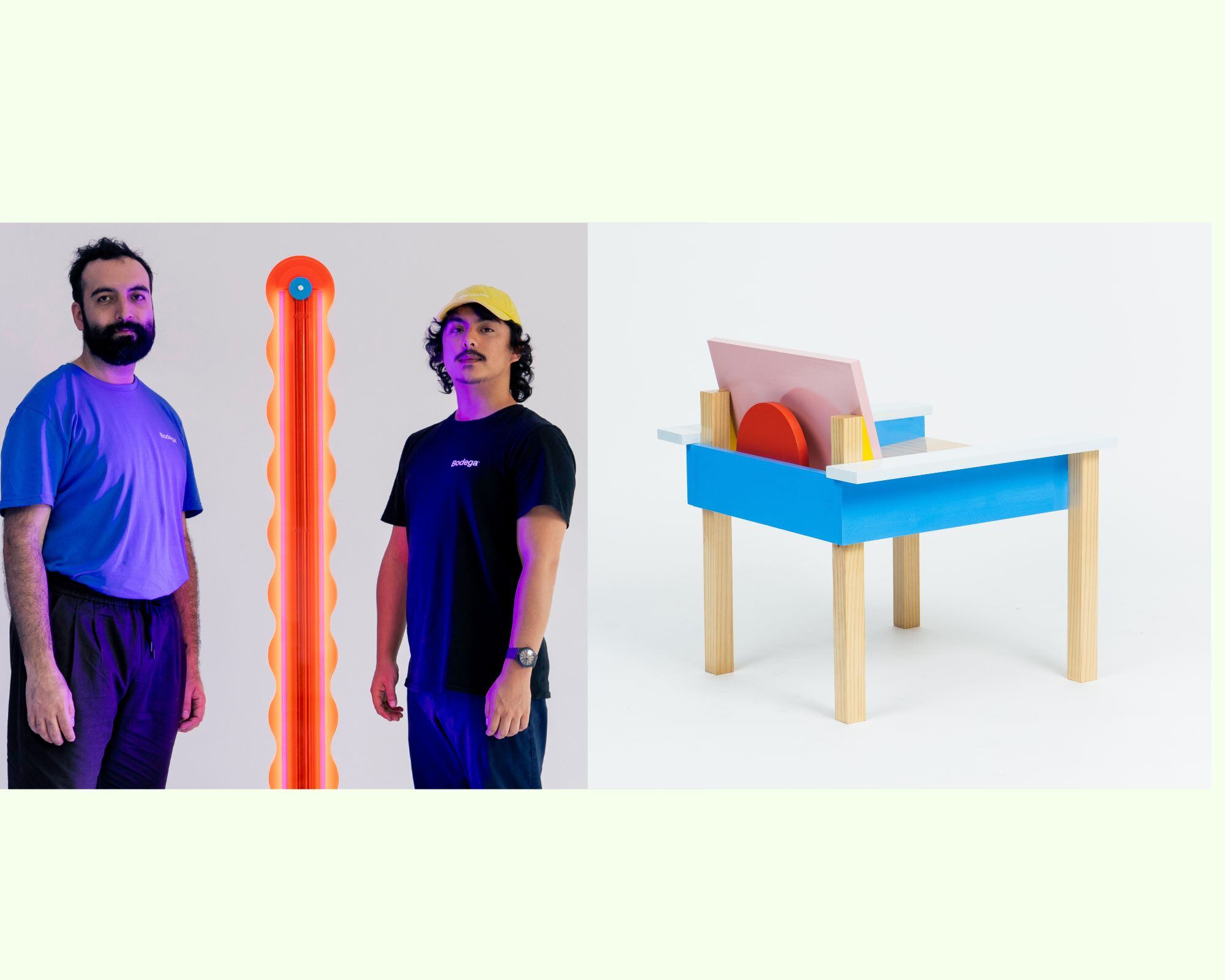 Jorge Salazar y Alonso Herrera (en orden habitual) crearon dos espectaculares diseños que lograron recibir un espacio para esta muestra internacional en Ciudad de México. Foto: Cortesía Bodega