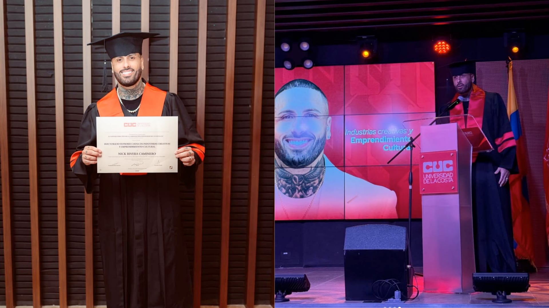 El reguetonero Nicky Jam recibió el título en Barranquilla por su trayectoria musical y sus proyectos empresariales.