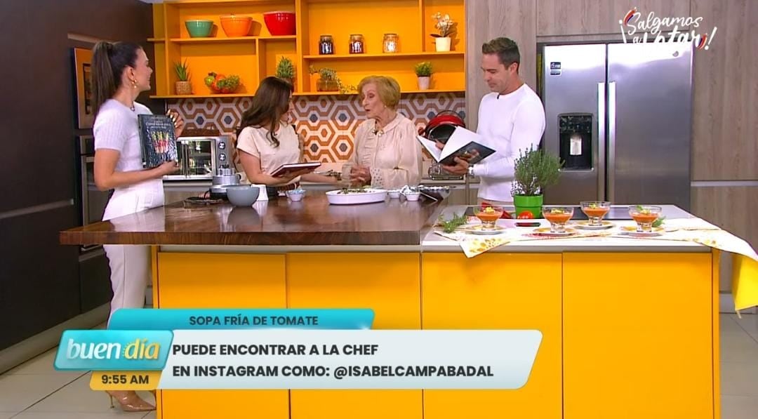 Los presentadores de 'Buen día' quedaron impresionados con la chef Isabel Campabadal, la cual ha cocinado para grandes figuras.