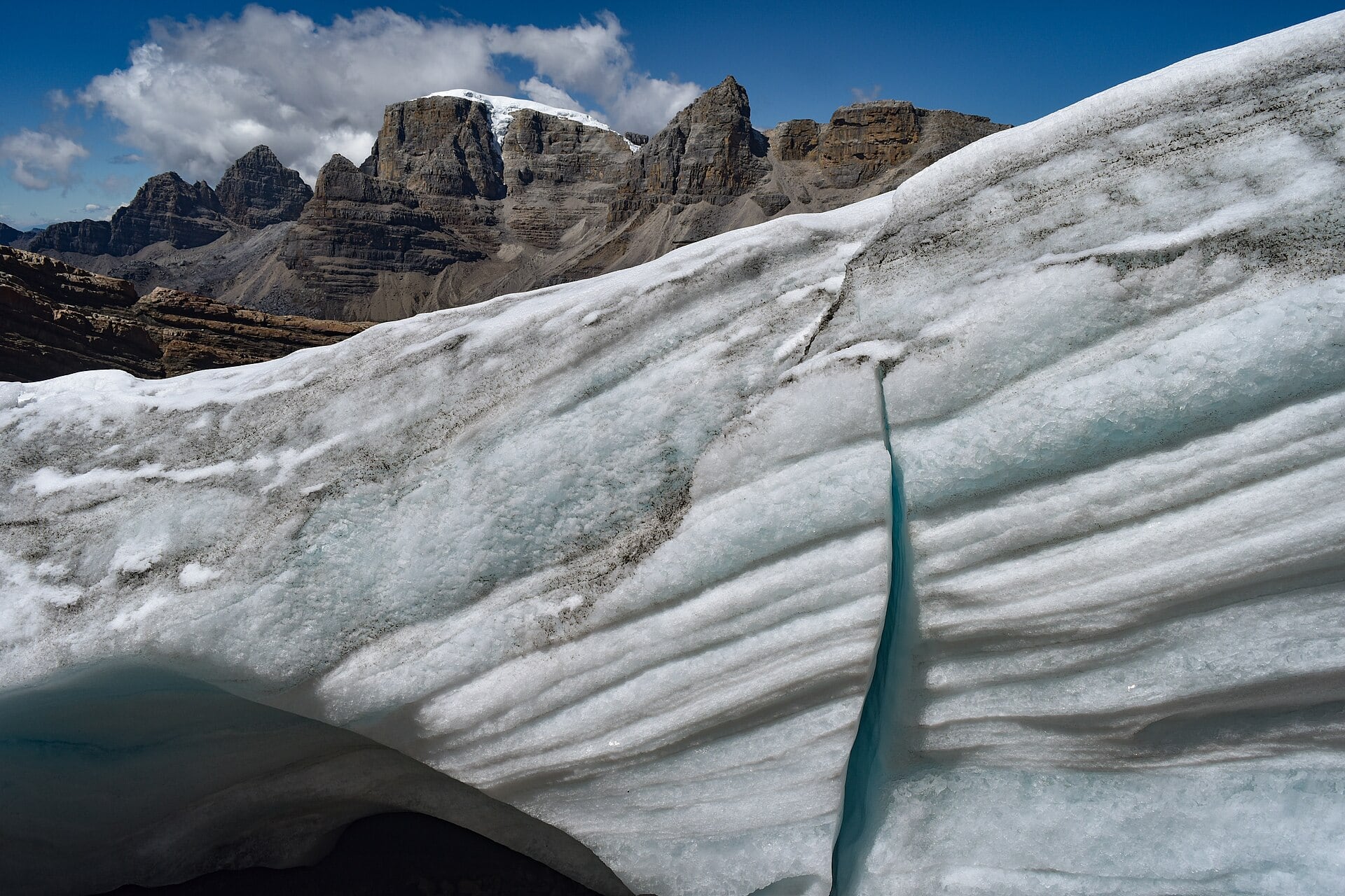 Glaciar Cerros de la Plaza en primer plano, en el Parque Nacional Natural El Cocuy, Arauca, en enero de 2025. La masa glaciar ya mostraba una reducción marcada y se acercaba a su extinción.