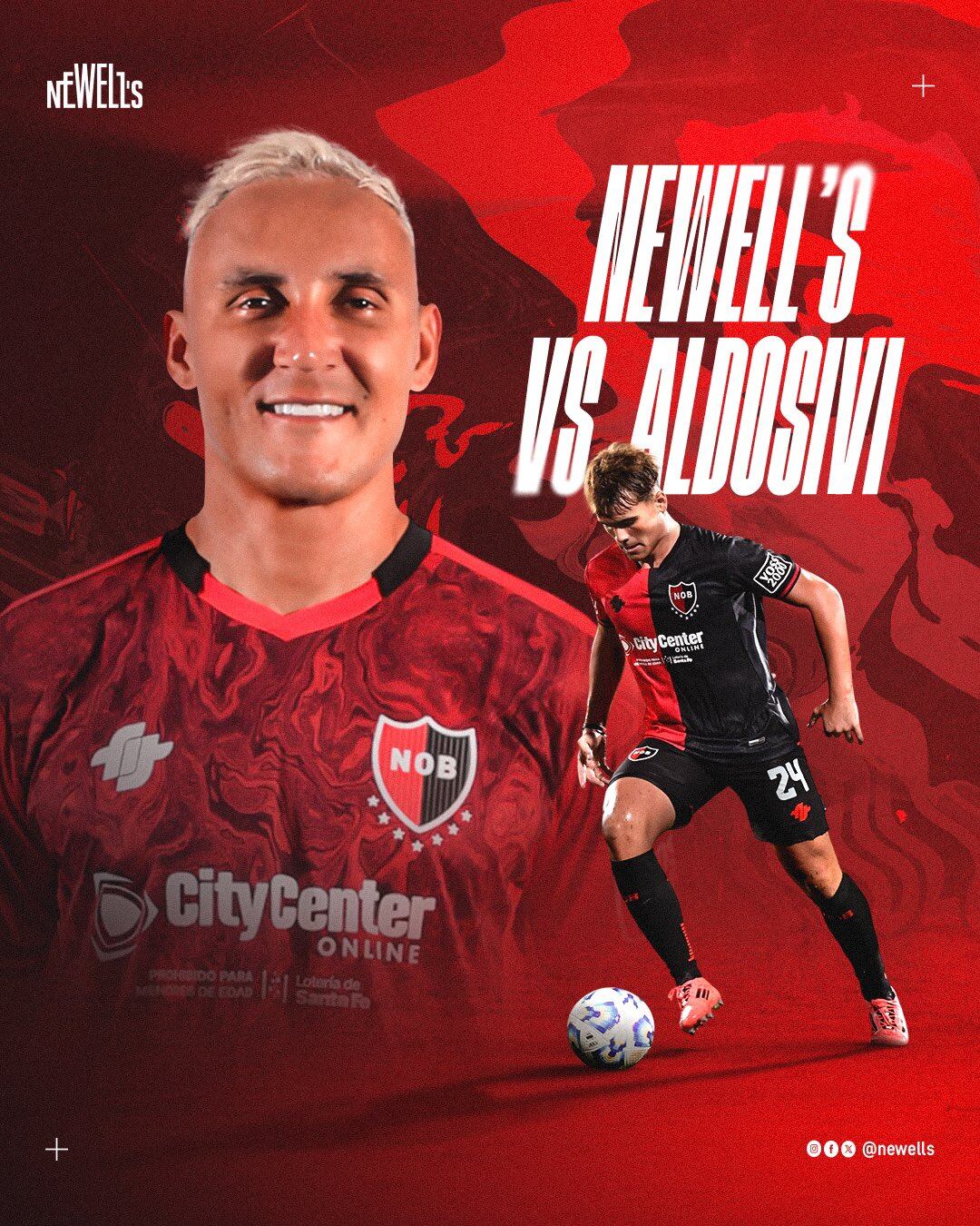 Así anuncia Newell's Old Boys el partido de este domingo contra Aldosivi.