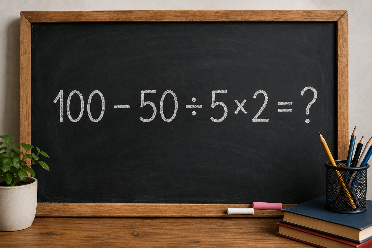 La operación 100 – 50 ÷ 5 × 2 genera debate en redes sociales y pone a prueba la capacidad para aplicar correctamente las reglas matemáticas.