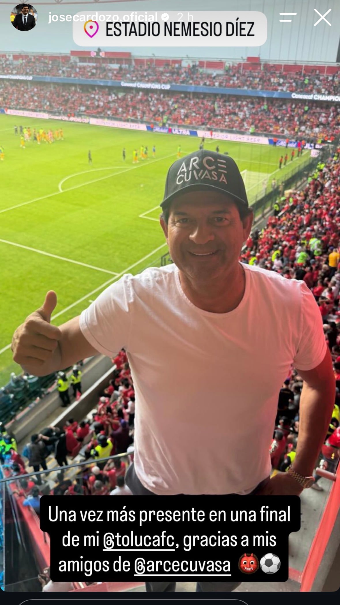 José Saturnino Cardozo presenció la final de la Copa de Campeones de Concacaf entre Toluca y Tigres.