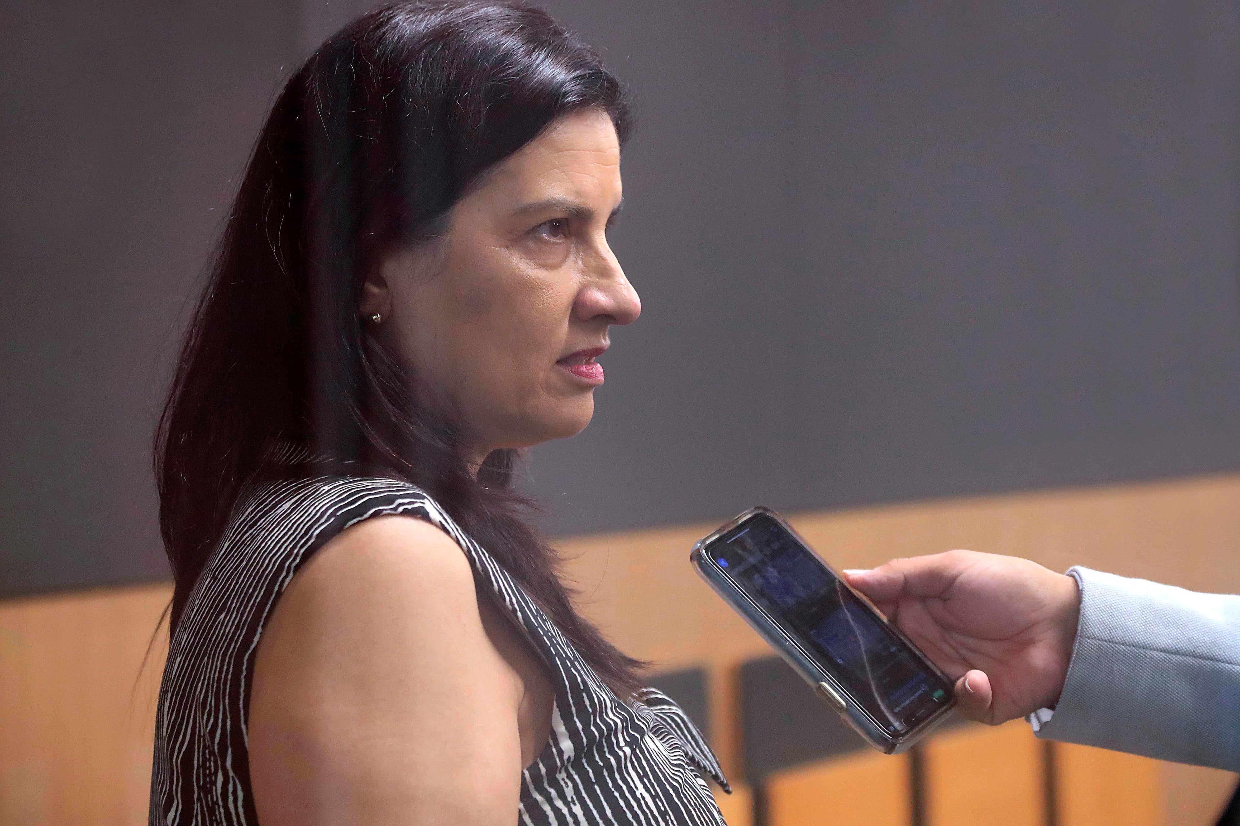 30/10/2023 Asamblea Legislativa. Marta Esquivel, presidenta ejecutiva de la Caja Costarricense de Seguro Social (CCSS) tras comparecer ante la Comsión Especial de la Provincia de Cartago, que investiga la suspención del proceso de construcción del nuevo hospital de Cartago.