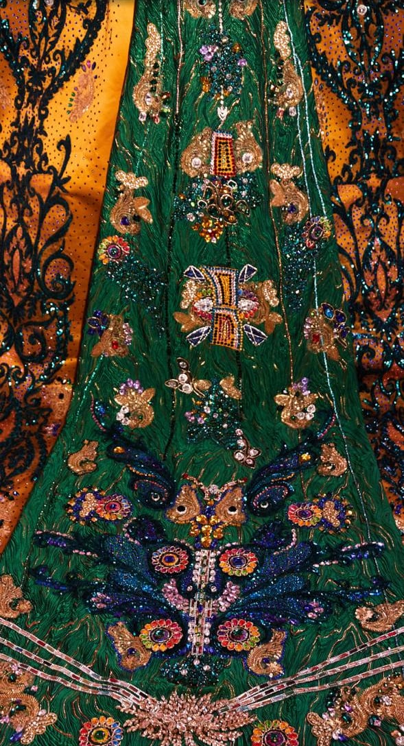 El traje nacional de Mahyla Roth tiene varios detalles en pedrería. Ella desfilará con esta indumentaria el 19 de noviembre.