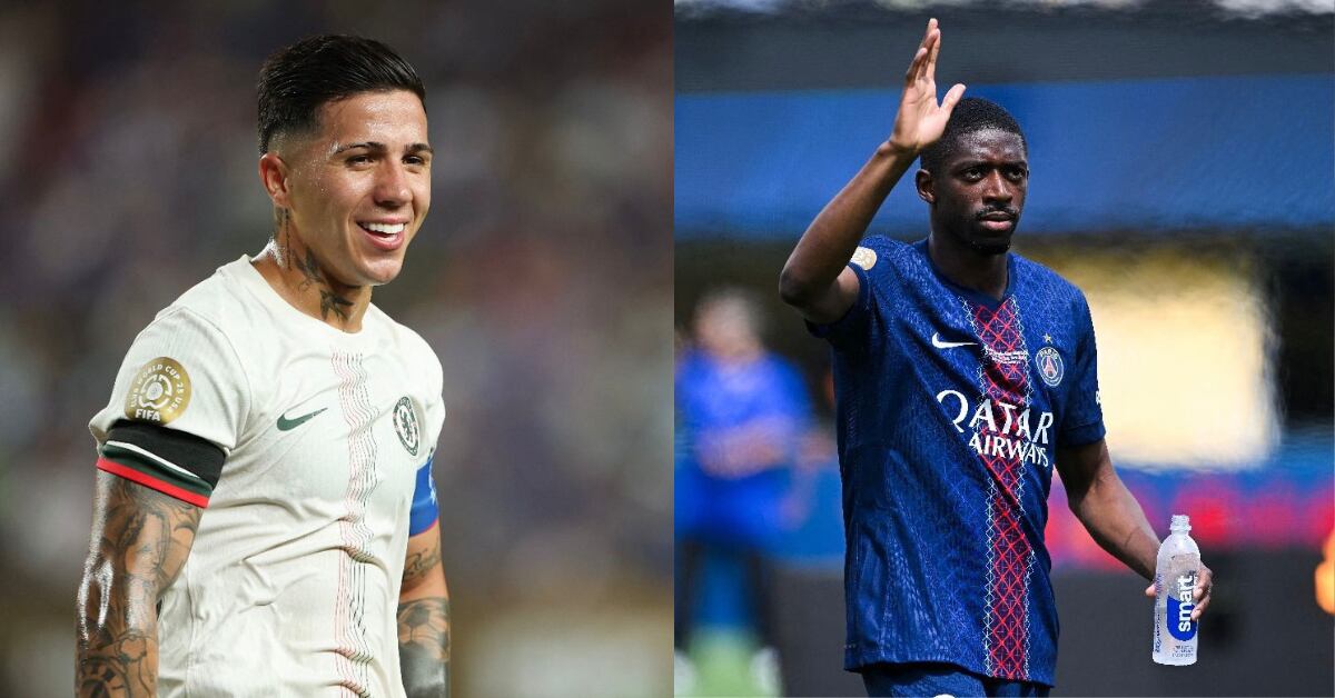 Enzo Fernández del Chelsea y Ousmane Dembélé del PSG.