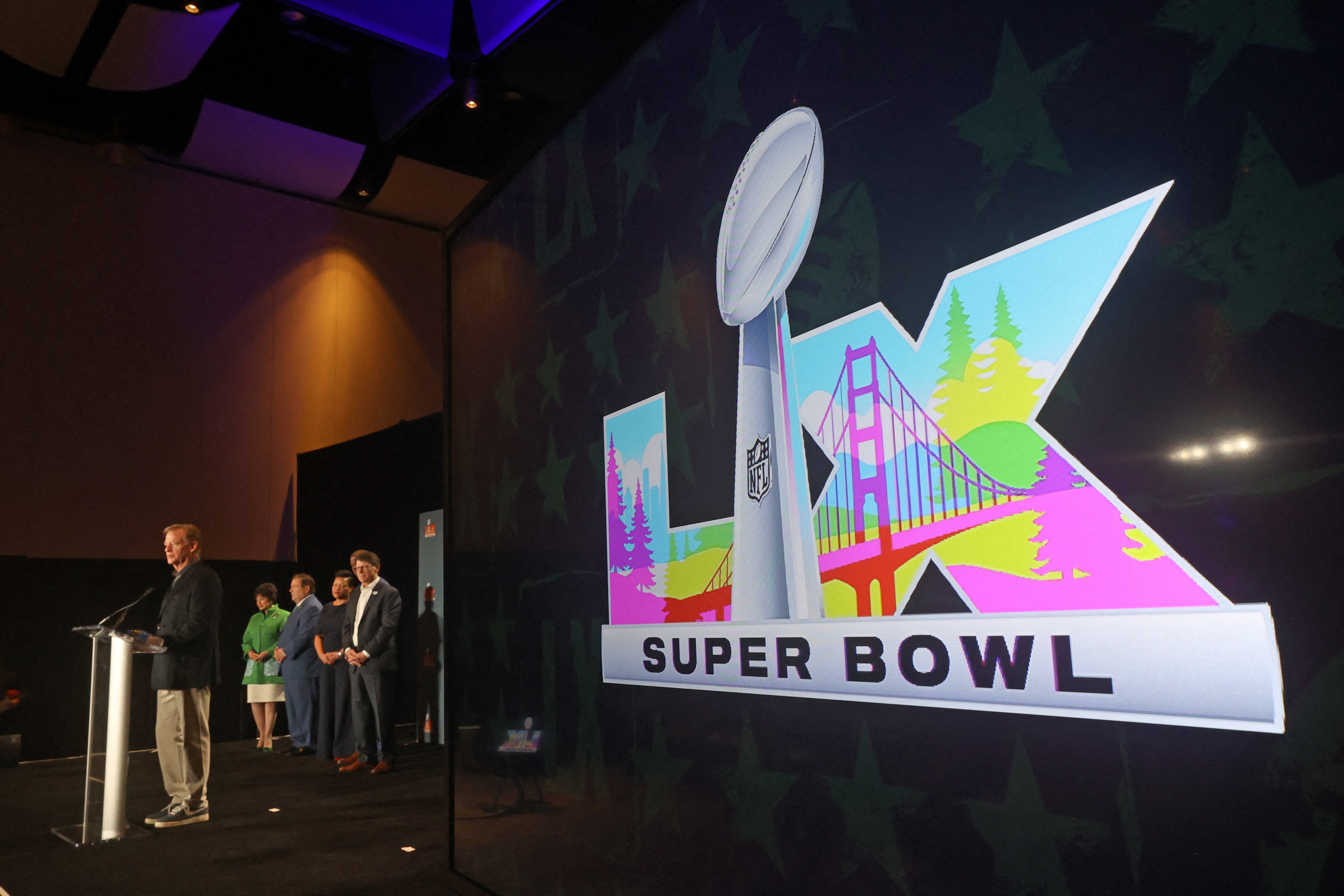 Este es el logo oficial del Super Bowl LX, que se realizará en el Levi´s Stadium de Santa Clara, California.
