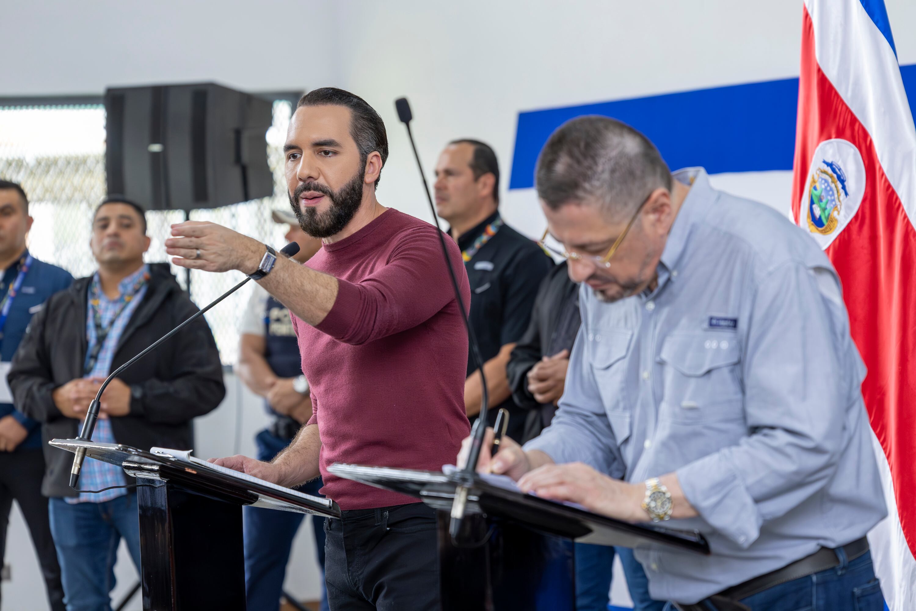 12/11/2024, Alajuela, Cárcel La Reforma, visita de el presidente Rodrigo Chaves junto con el presidente de El Salvador Nayib Bukele.