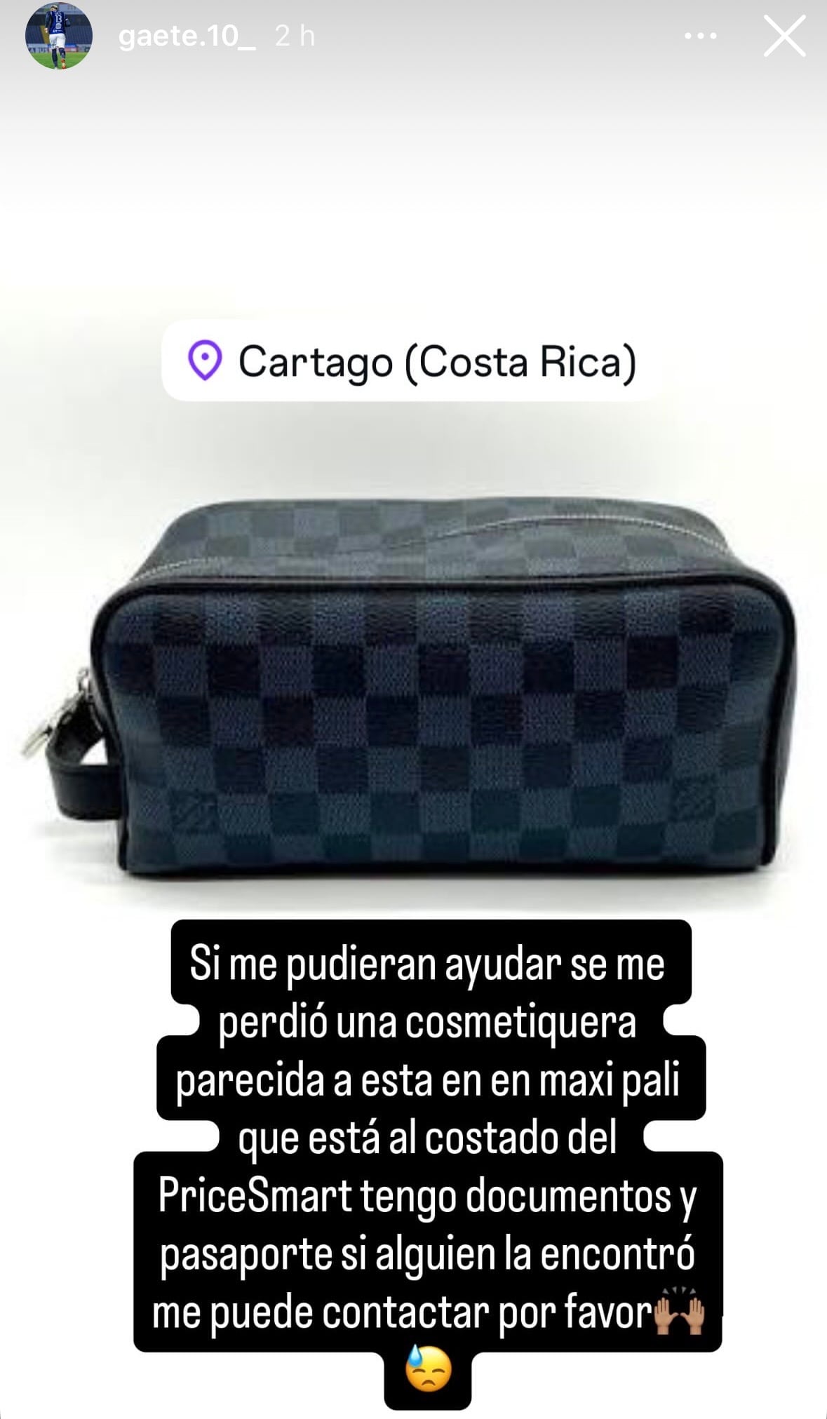 Este fue el mensaje con el que Juan Carlos Gaete pidió ayuda en Instagram.