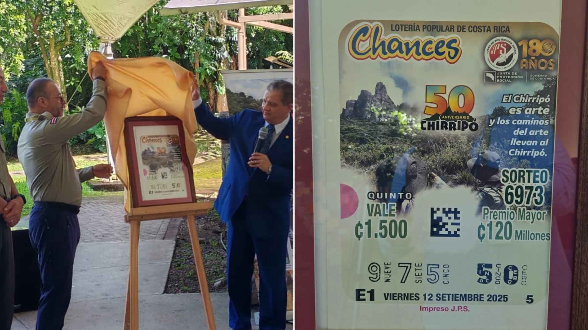 El Chirripó cumple 50 años y se convierte en imagen del billete de la Lotería Nacional, en una campaña para promover la conservación en Costa Rica.