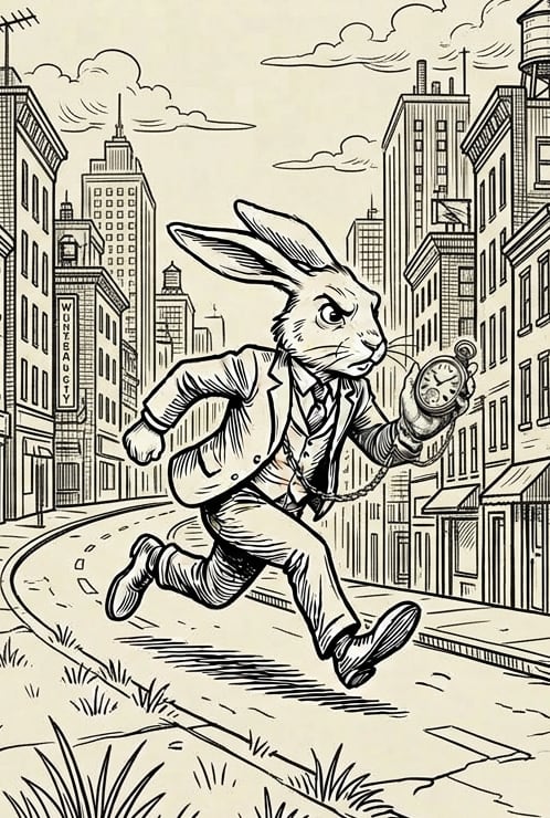 Conejo blanco caricatura