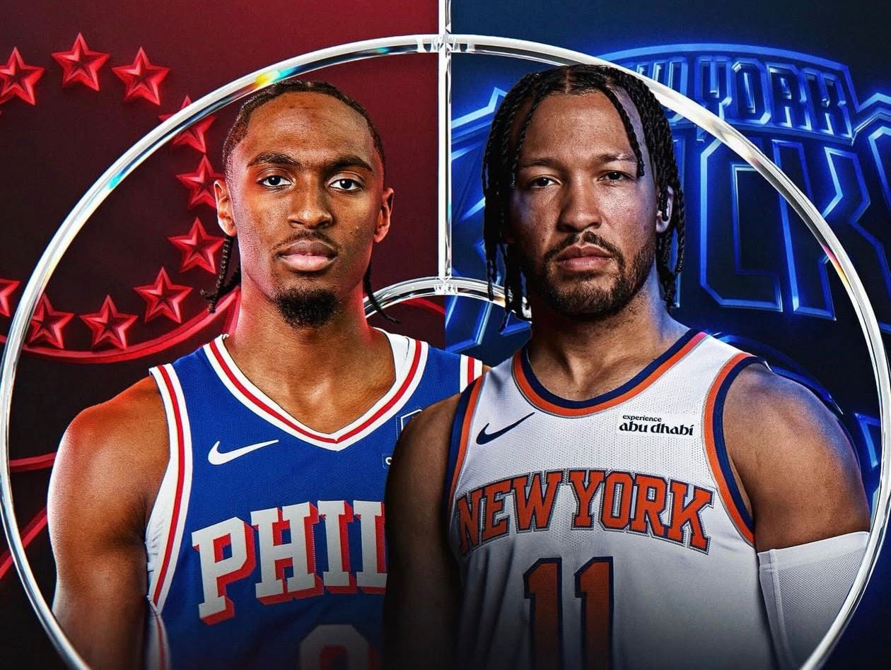En la imagen, Maxey y Brunson en la portada ilustrativa de NBC y NBA.