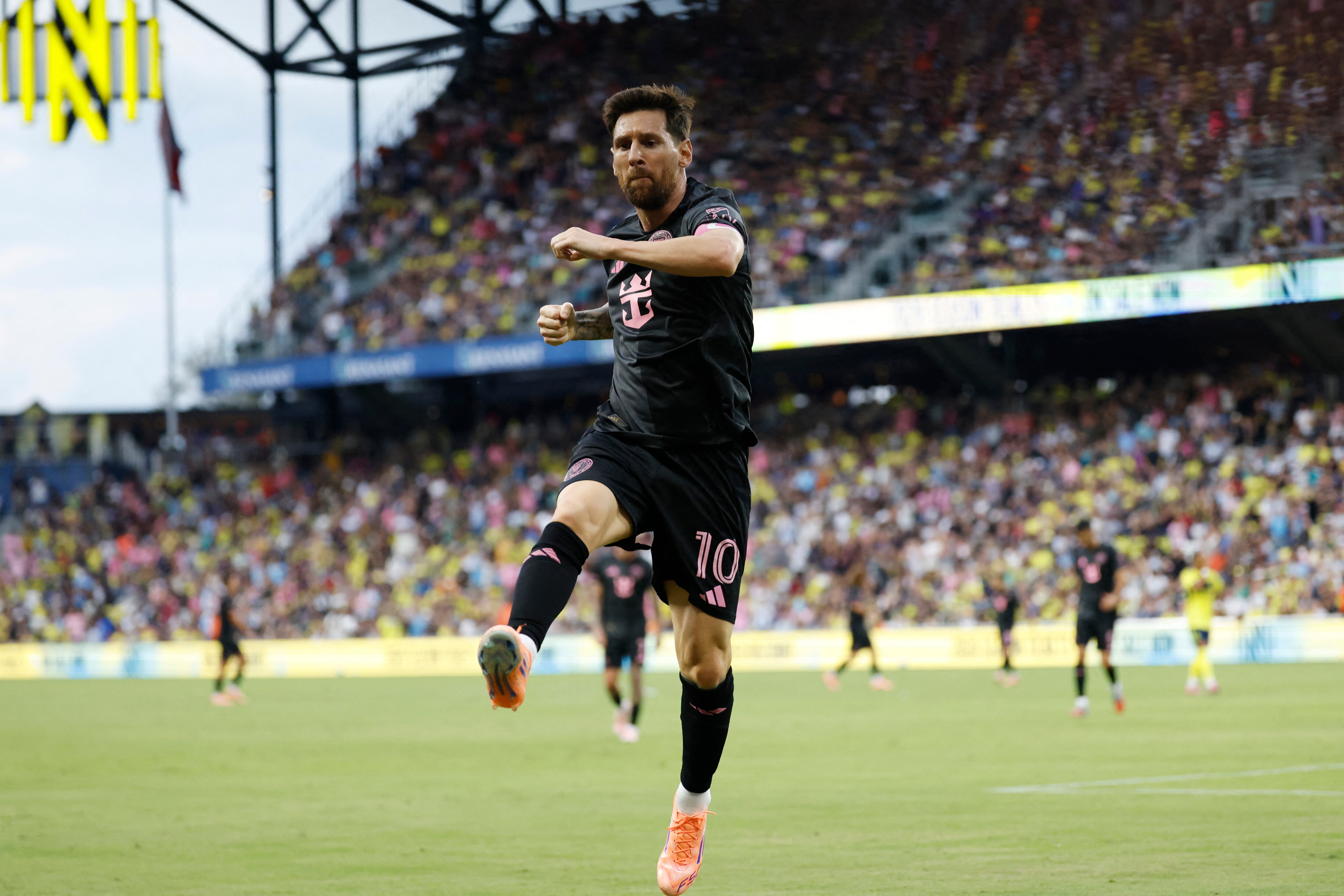 Lionel Messi festeja un gol con el Inter Miami ante Nasvhille FC, el pasado 18 de octubre por el torneo de la MLS.