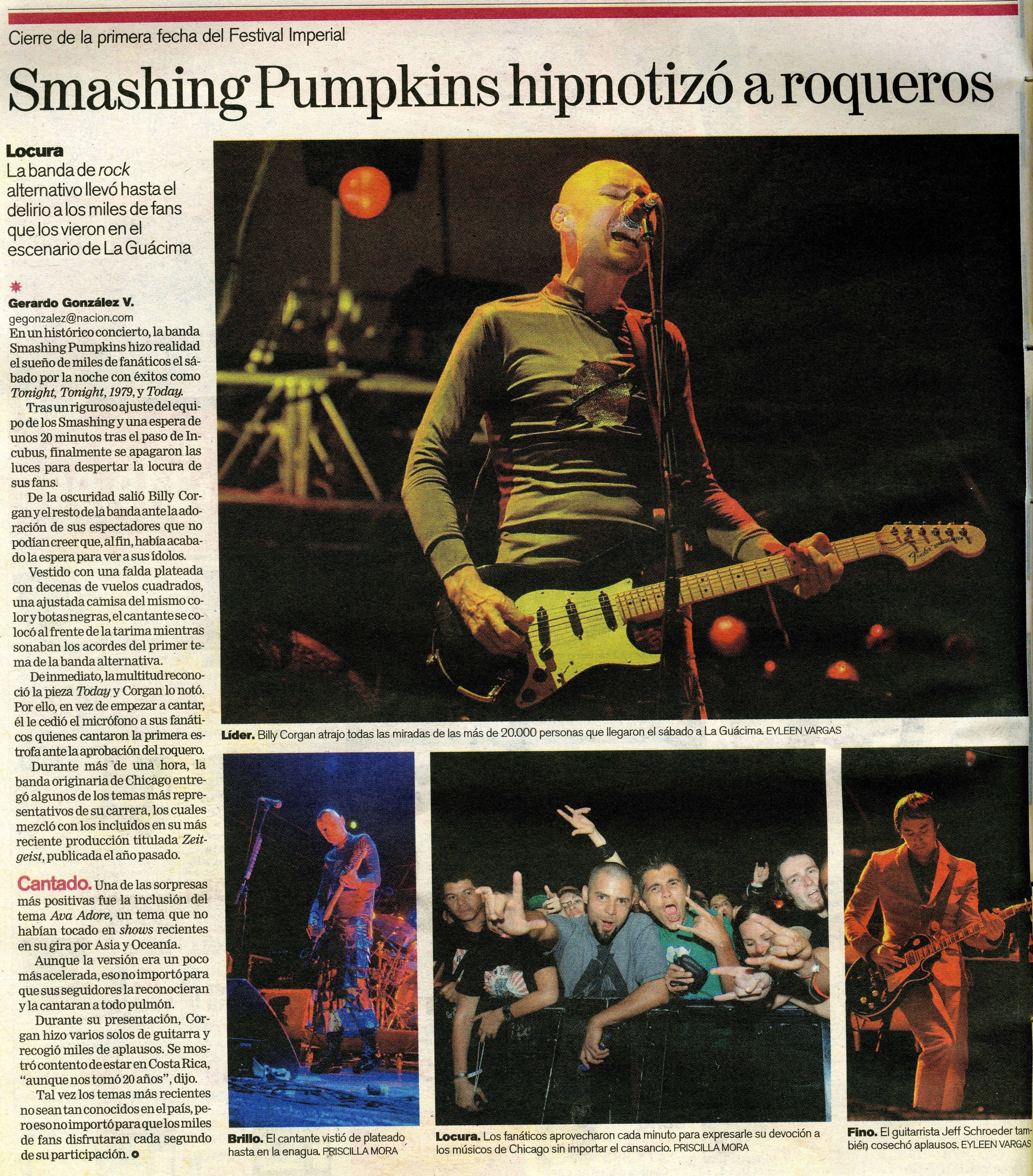 Smashing Pumpkins en Costa Rica en el 2008