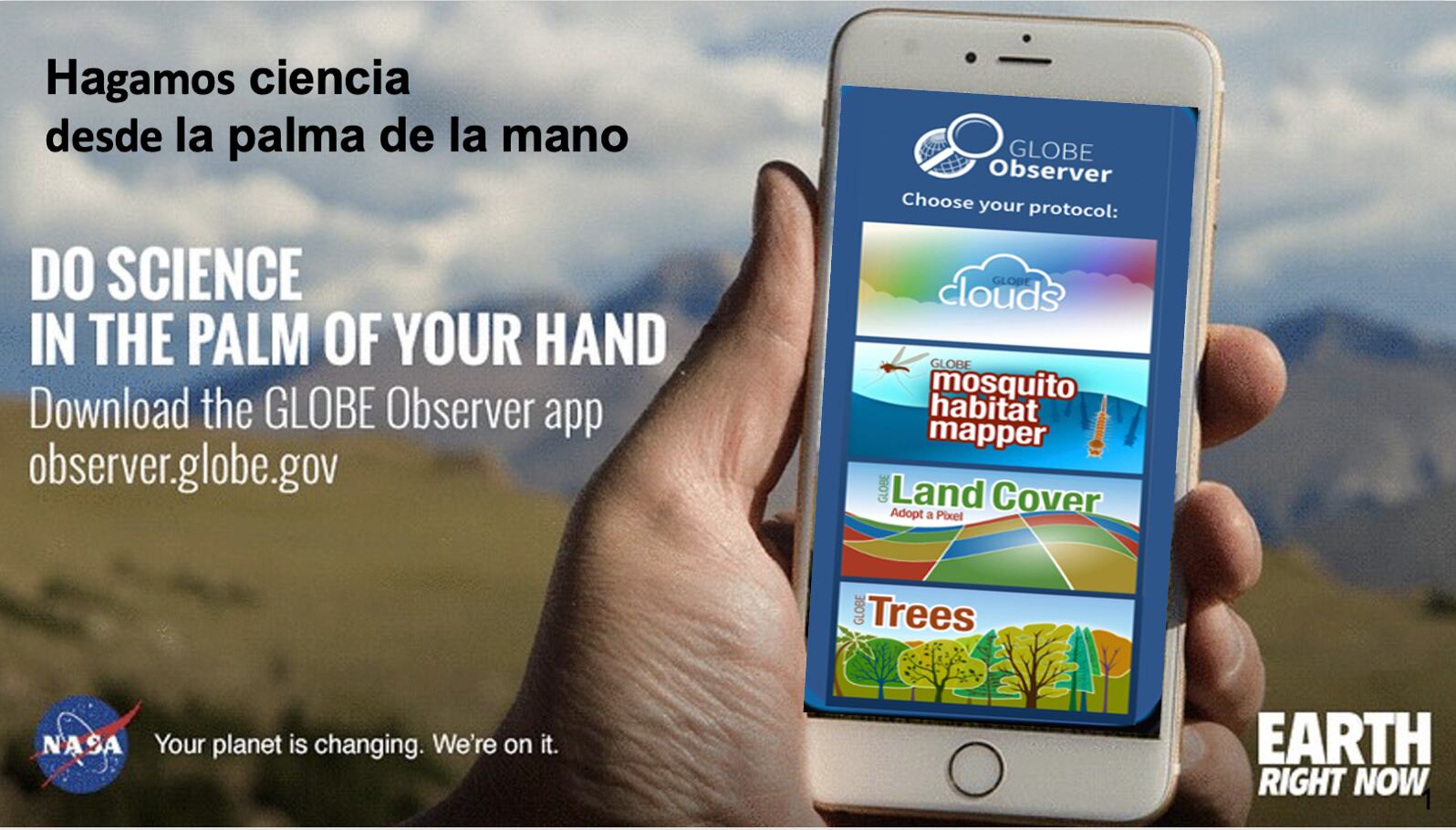 Esta es la aplicación para rastrear mosquitos.
Fotografía: NASA