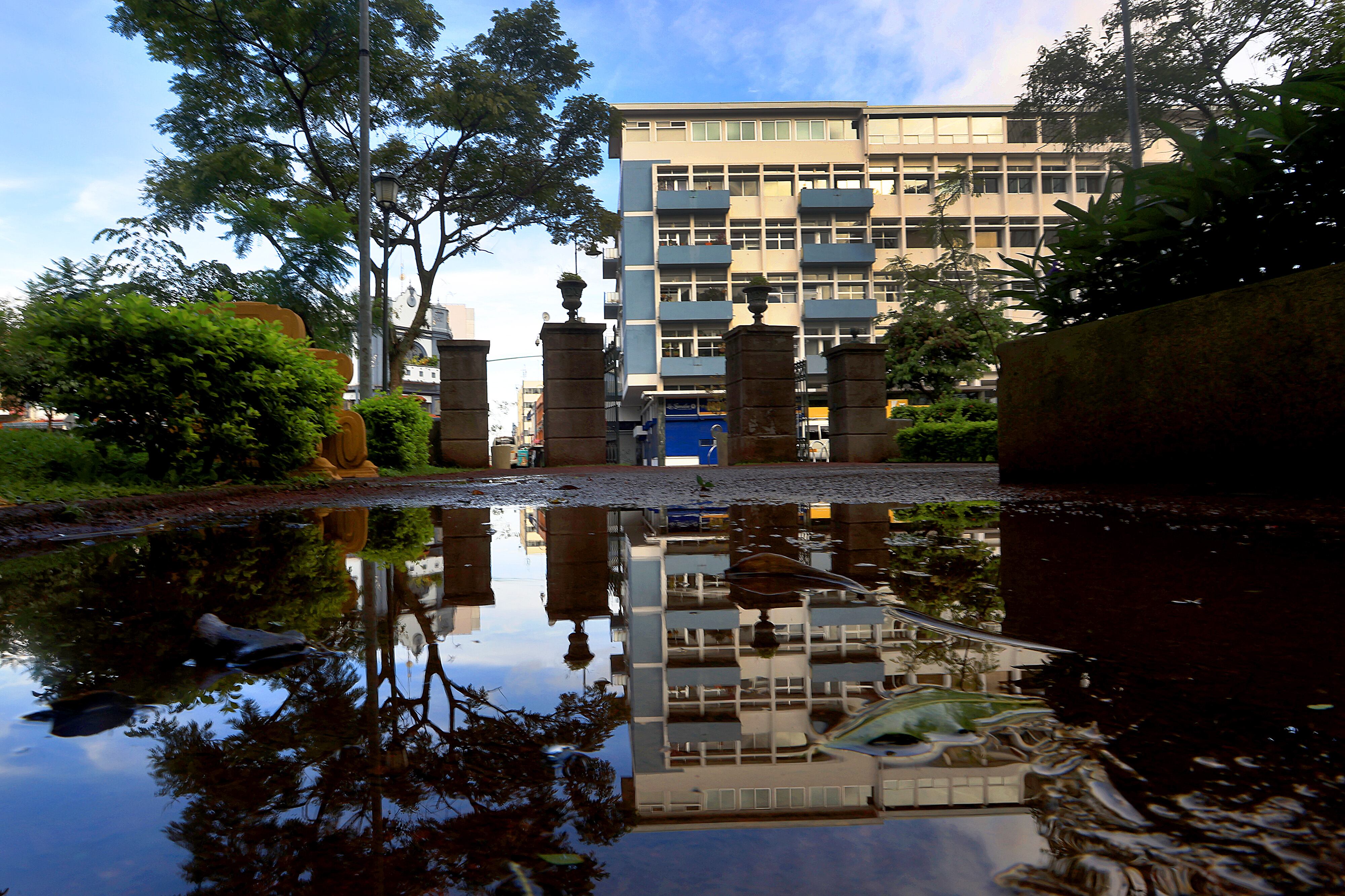 Agua empozada, después de la lluvia. Foto: Rafael Pacheco Granados