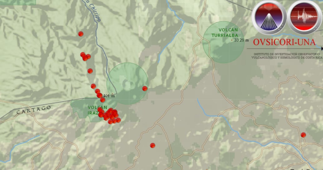 Ovsicori sismos volcán Irazú