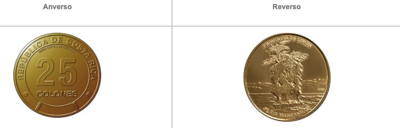 Una de las nuevas monedas de ¢25