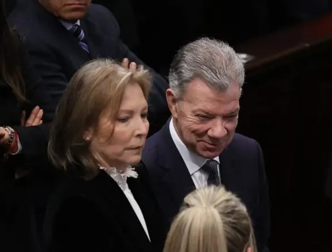 Juan Manuel Santos en el Salón Elíptico de la Cámara de Representantes.