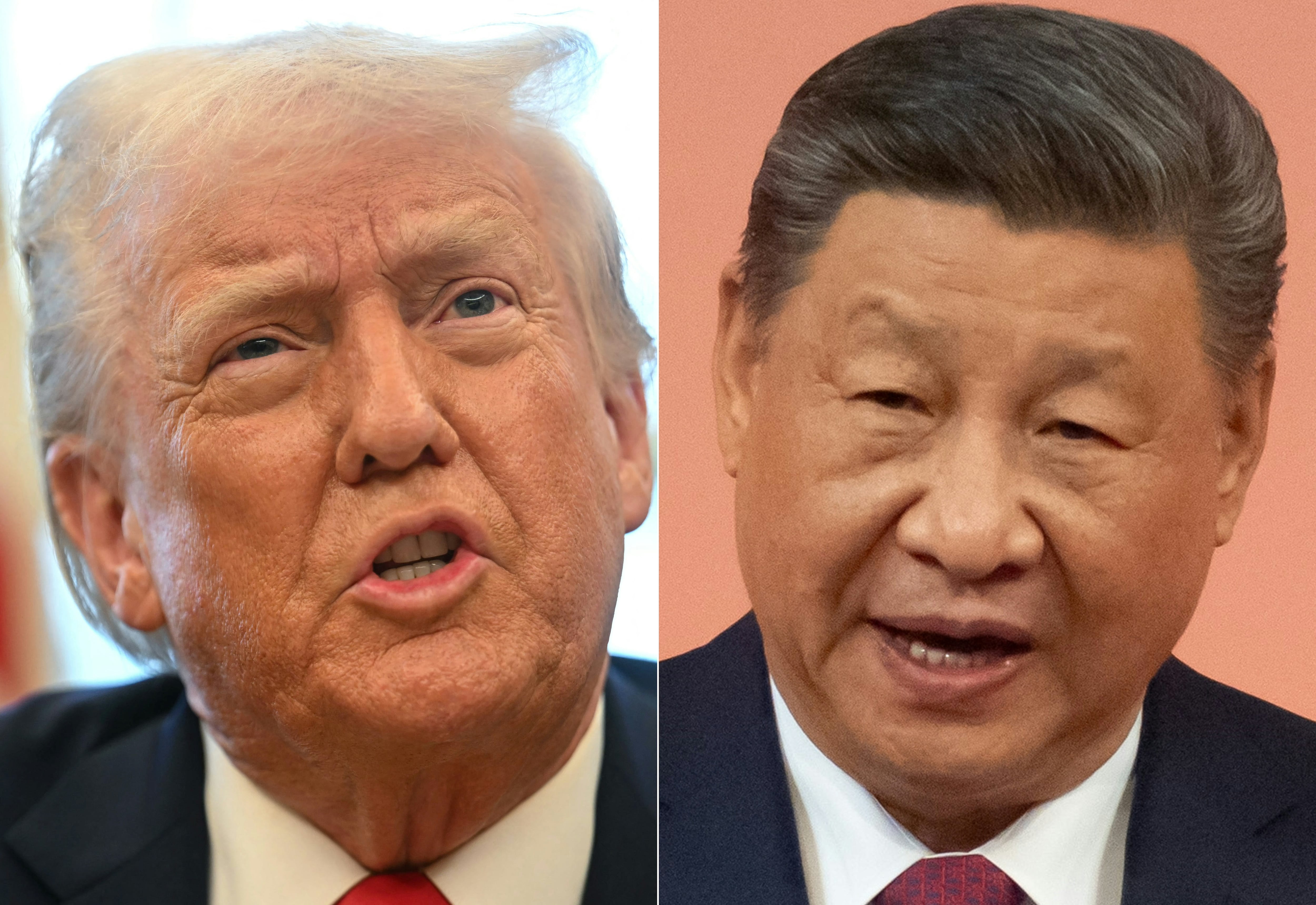 Imagen compuesta con los líderes de EE.UU., Donald Trump, y China, Xi Jinping, en medio de una nueva escalada de tensiones comerciales y arancelarias entre ambas economías.