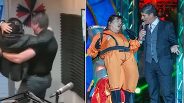 Carlos Álvarez saca en brazos a El Porcionzón de la cabina durante programa de Teletica Radio: Esto pasó