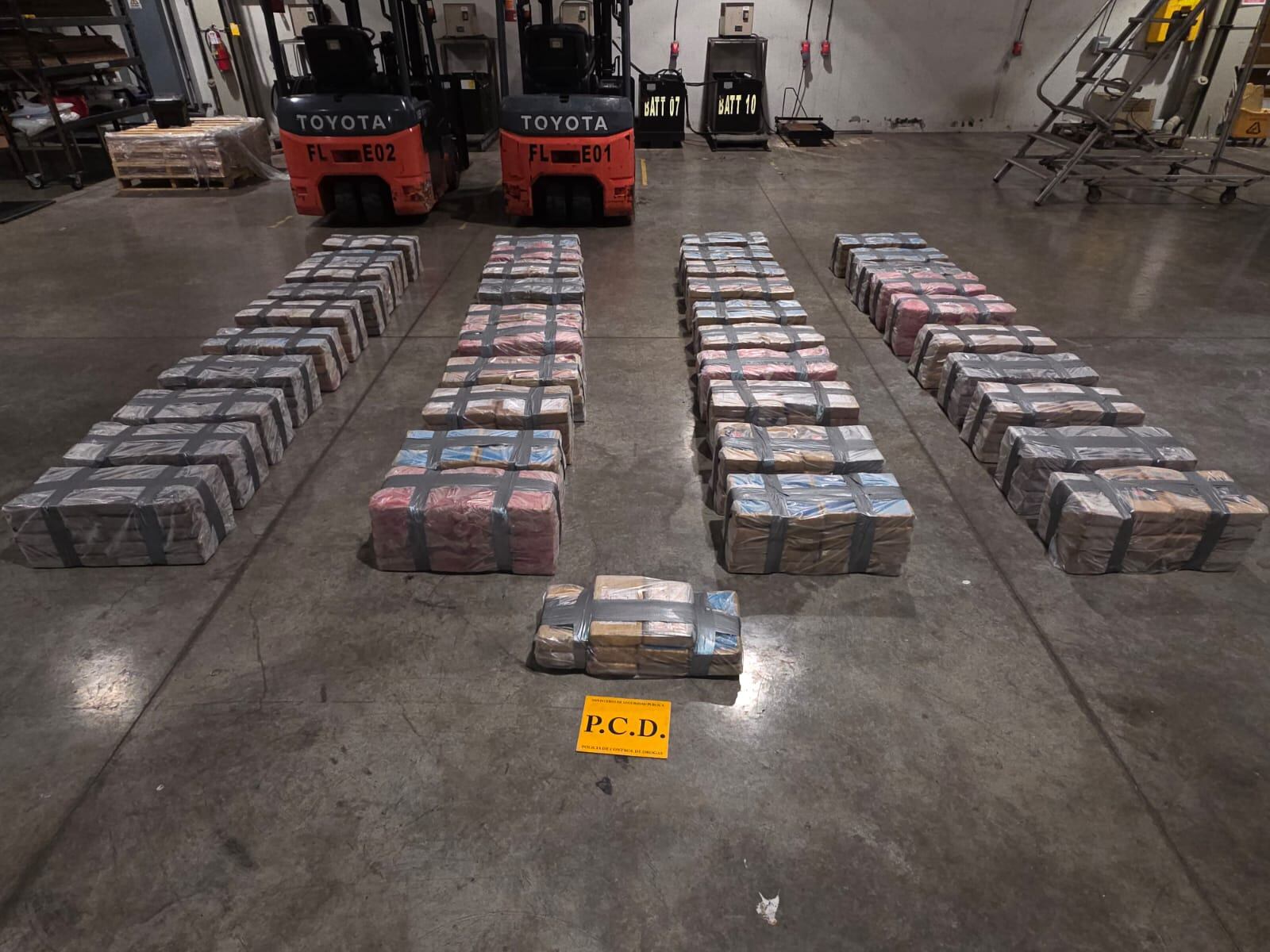 La cantidad de droga decomisada por la PCD este sábado.