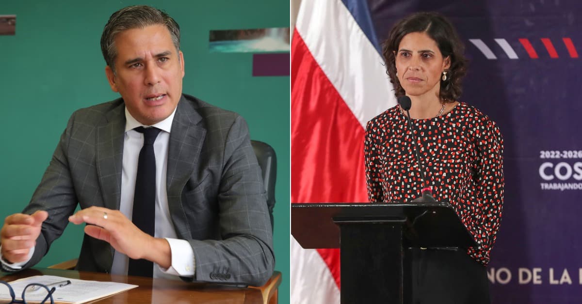 Manuel Tovar, ministro de Comercio Exterior; y su par de Ciencia y Tecnología, Paula Bogantes.