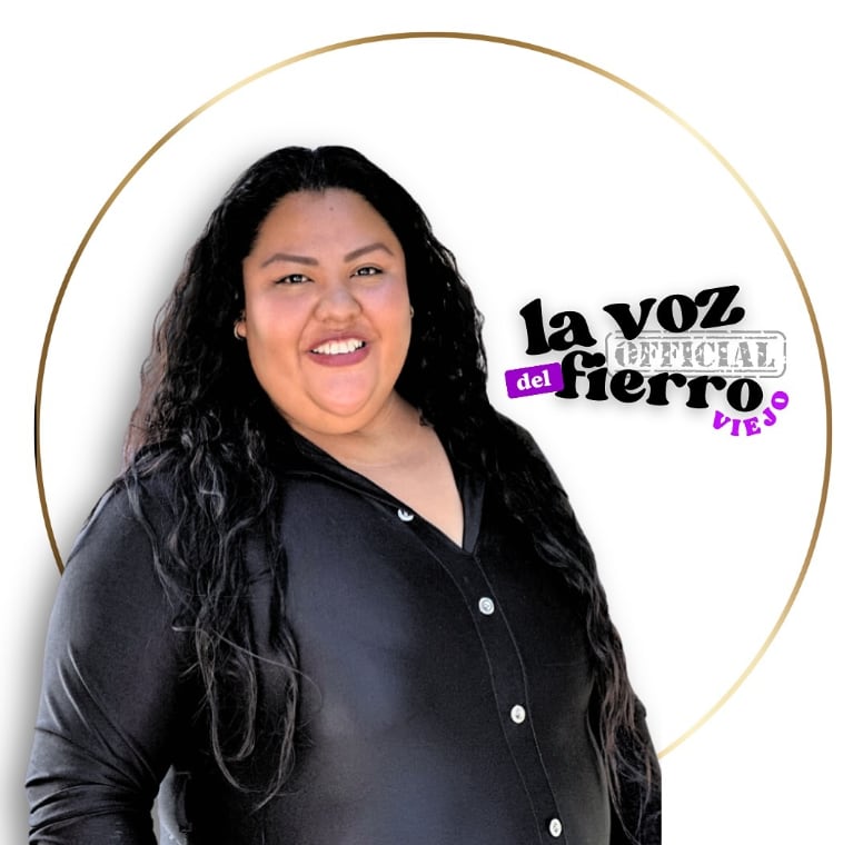 Imagen en primer plano de María del Mar Terrón, la mexicana detrás de la voz de la tonada 'Fierro viejo'