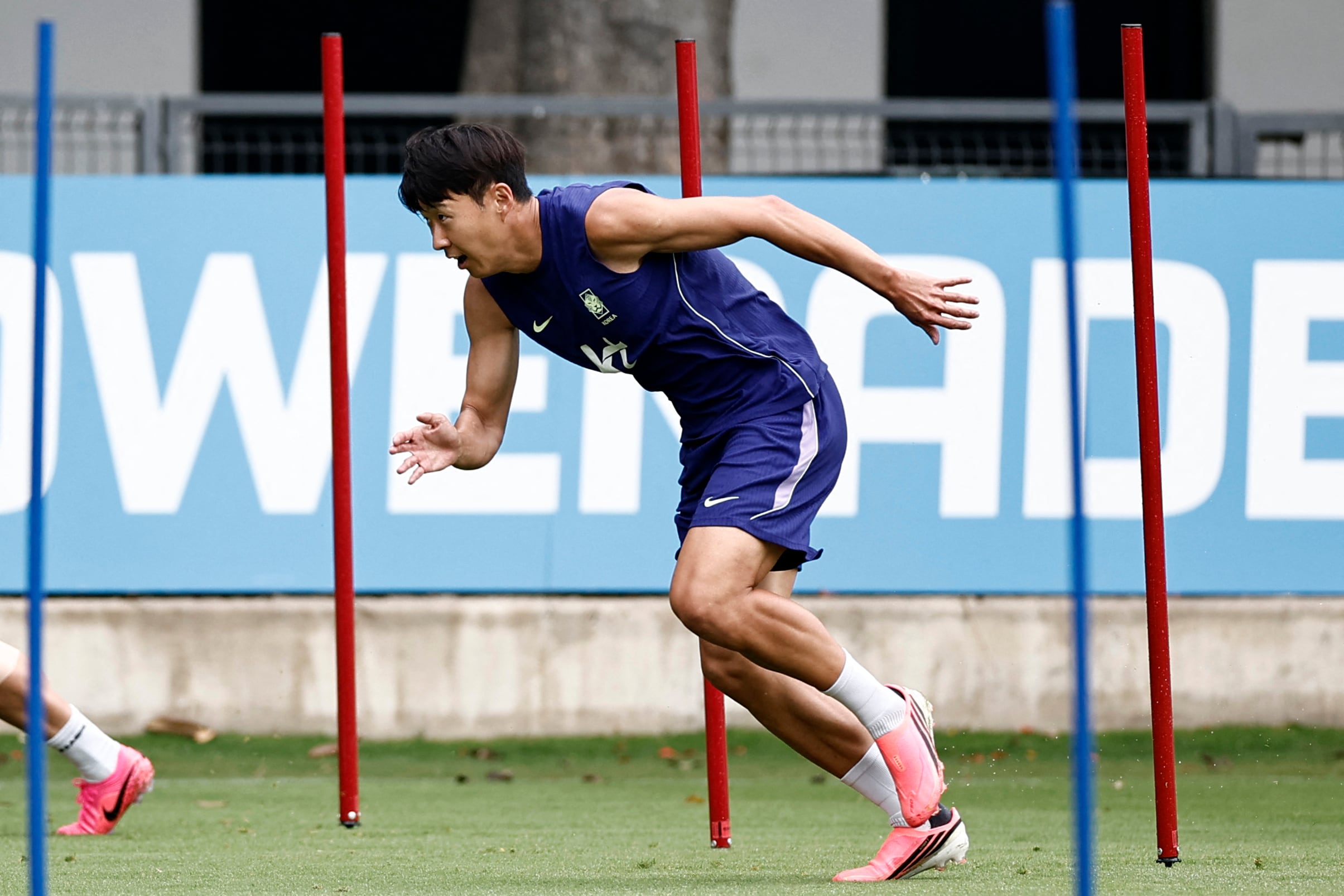 South Korea's forward Heung-min Son takes part in a training session at the Verde Valle training ground in Zapopan, Jalisco state, Mexico, on June 8, 2026, ahead of the FIFA 2026 World Cup football tournament. (Photo by Ulises Ruiz / AFP)
