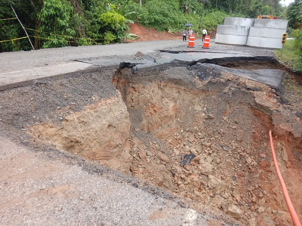 El MOPT anunció el cierre provisional de la ruta Interamericana Sur.