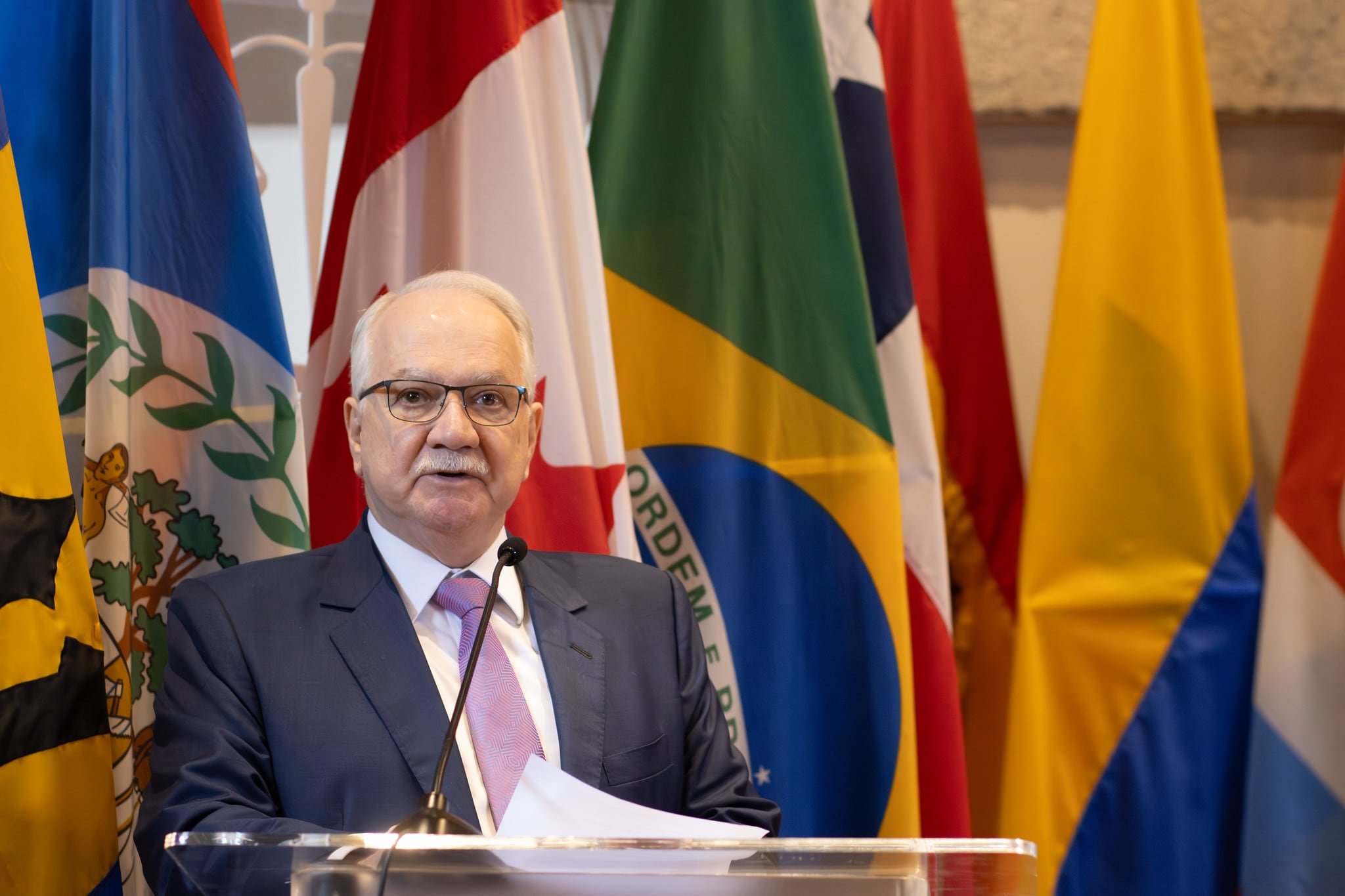 Luiz Edson Fachin, presidente del Supremo Tribunal Federal de Brasil, durante conformación de la nueva Junta Directiva de la Corte Interamericana de Derechos Humanos (Corte IDH) e inauguración del Año Judicial Interamericano 2026. Colegio de Abogados, 26 de enero 2026