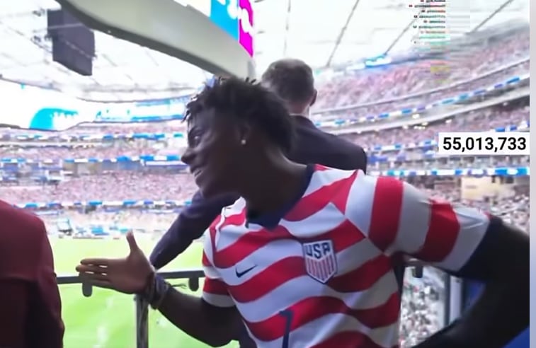 Influencer IShowSpeed se vuelve loco al celebrar gol ante Paraguay en el Mundial