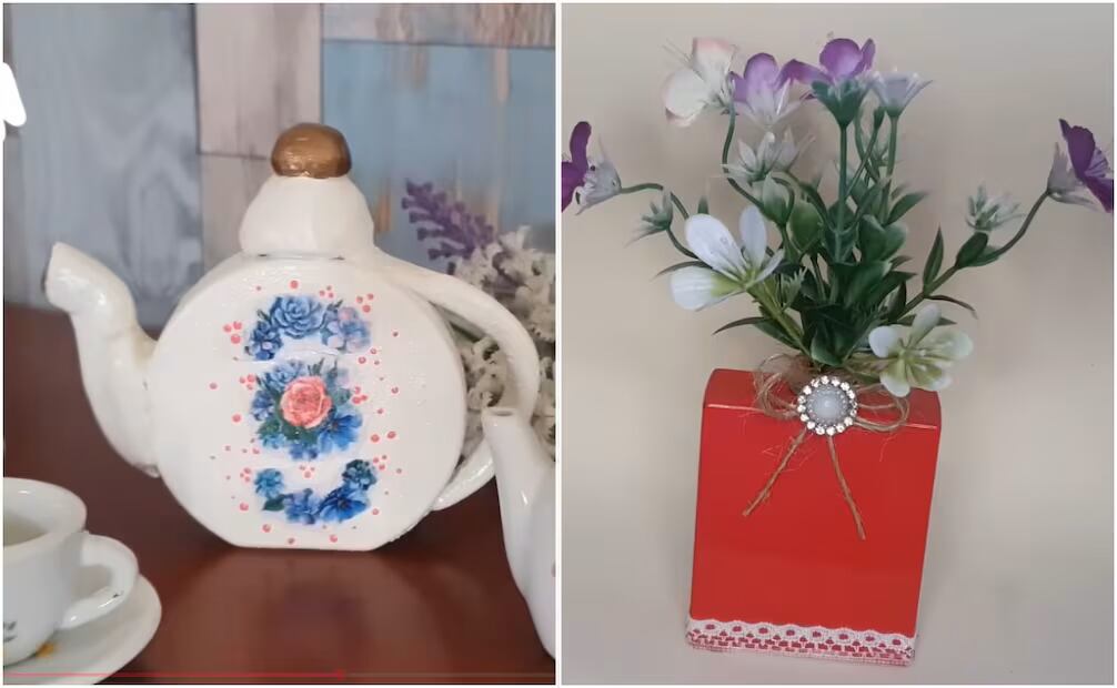 Los envases de perfume pueden convertirse en un hermoso jarrón decorativo o en un alegre florero.