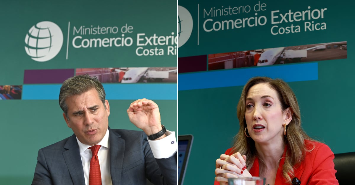 Tovar y Trejos comparten que fueron la dupla que estuvo al frente del Ministerio de Comercio Exterior durante el gobierno de Rodrigo Chaves, como ministro y viceministra, respectivamente.
