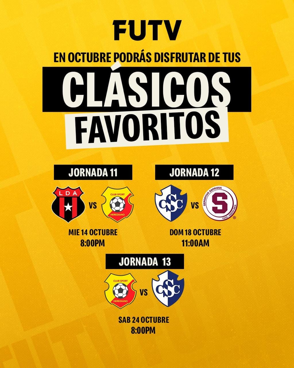 Estos son los clásicos que transmitirá FUTV.
