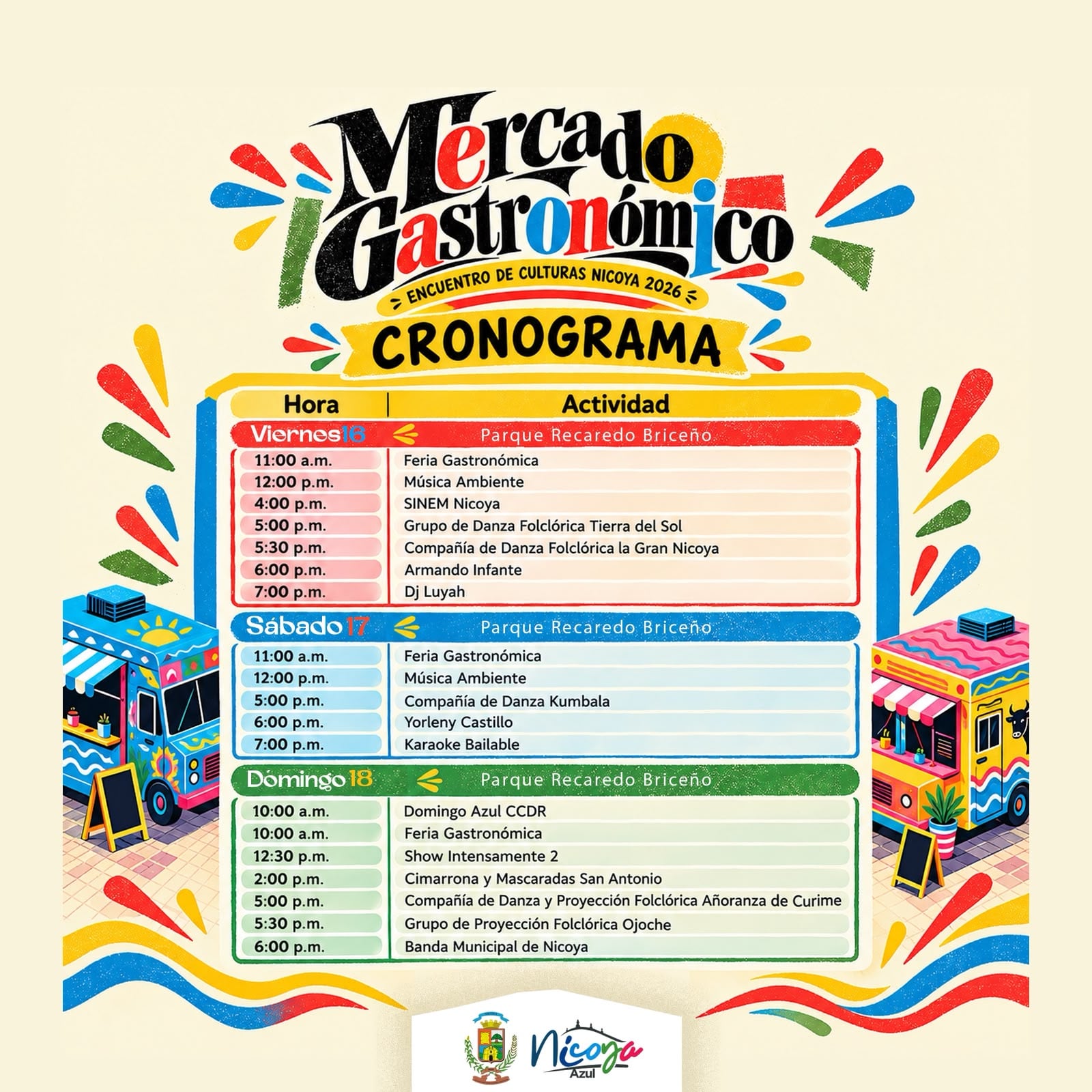 El parque Recaredo Briceño, en Nicoya, recibirá del 16 al 18 de octubre el Encuentro de Culturas.