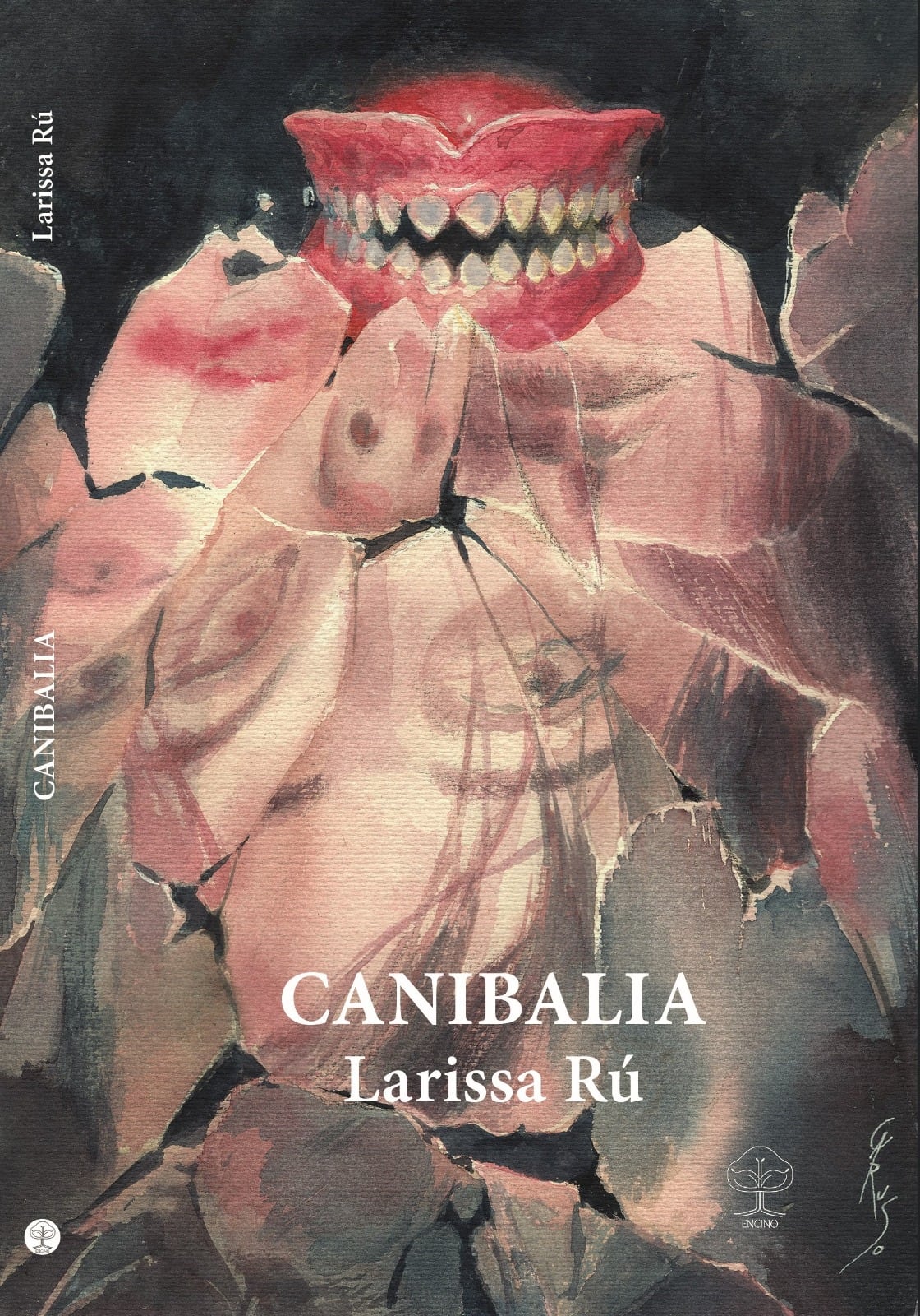 Portada de 'Canibalia', de Larissa Rú, a partir de una obra de Santiago Caruso.