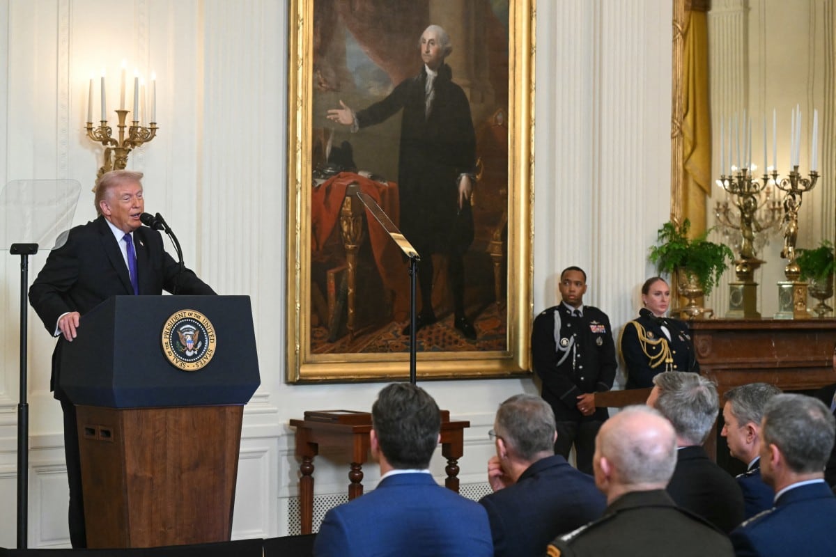 El presidente de Estados Unidos Donald Trump dio su primer discurso sobre Irán en la entrega de la Medalla de Honor en la Casa Blanca, en Washington.