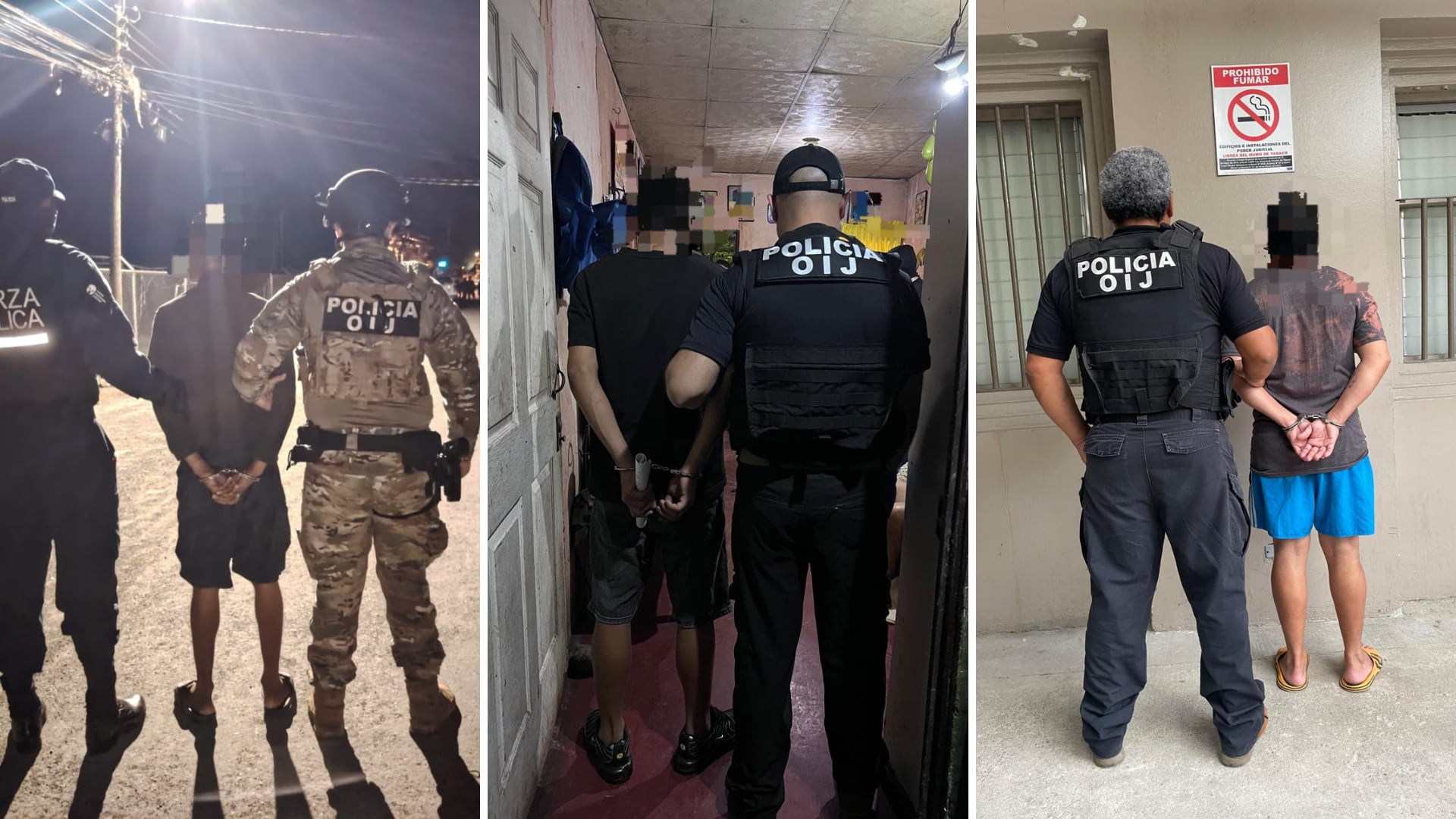 Estos son los tres hombres detenidos tras los allanamientos en Talamanca.