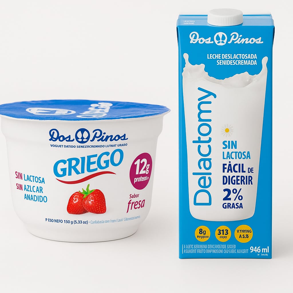Comparación de precios de leche, yogures, mantequilla y queso crema de Dos Pinos en supermercados Walmart de Costa Rica, Guatemala, El Salvador, Honduras y Nicaragua; Costa Rica muestra los precios más altos.
