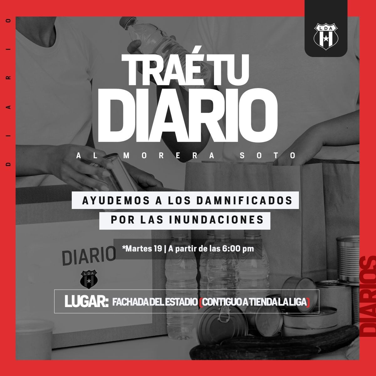 Liga Deportiva Alajuelense se une a la iniciativa de ayudar a los damnificados por las lluvias de las últimas dos semanas.