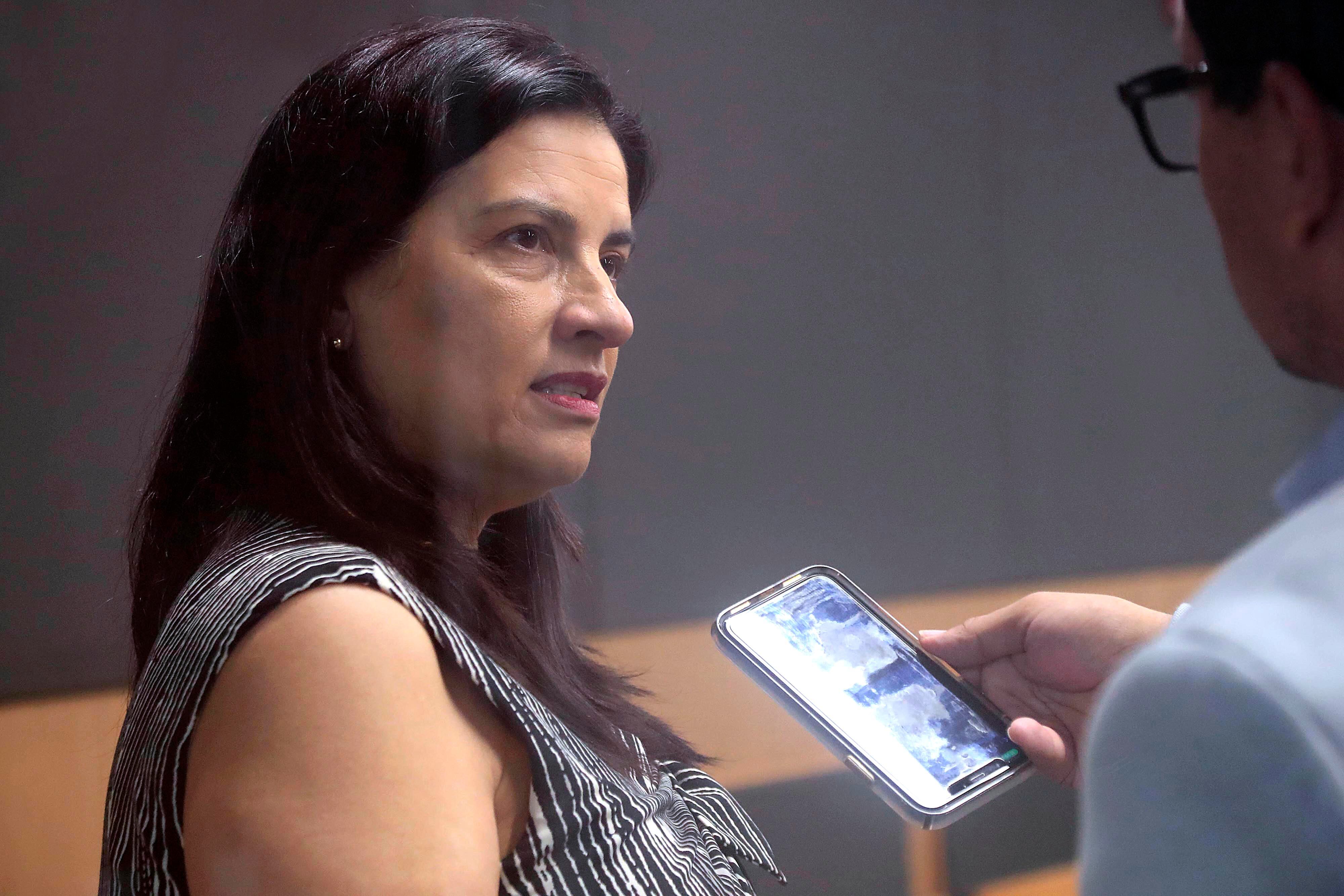 30/10/2023 Asamblea Legislativa. Marta Esquivel, presidenta ejecutiva de la Caja Costarricense de Seguro Social (CCSS) tras comparecer ante la Comsión Especial de la Provincia de Cartago, que investiga la suspención del proceso de construcción del nuevo hospital de Cartago.