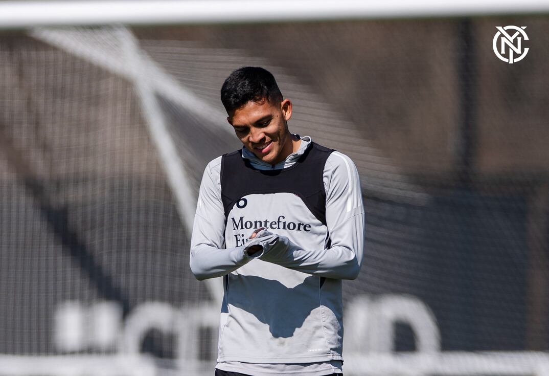 Alonso Martínez en una práctica del New York City de la MLS.