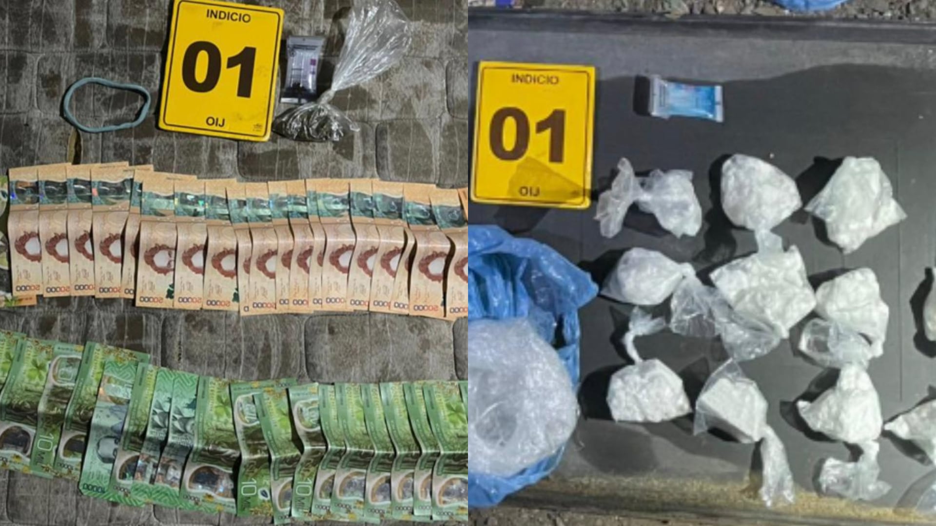 Agentes judiciales decomisaron varias dosis de droga y otras evidencias durante el allanamiento.