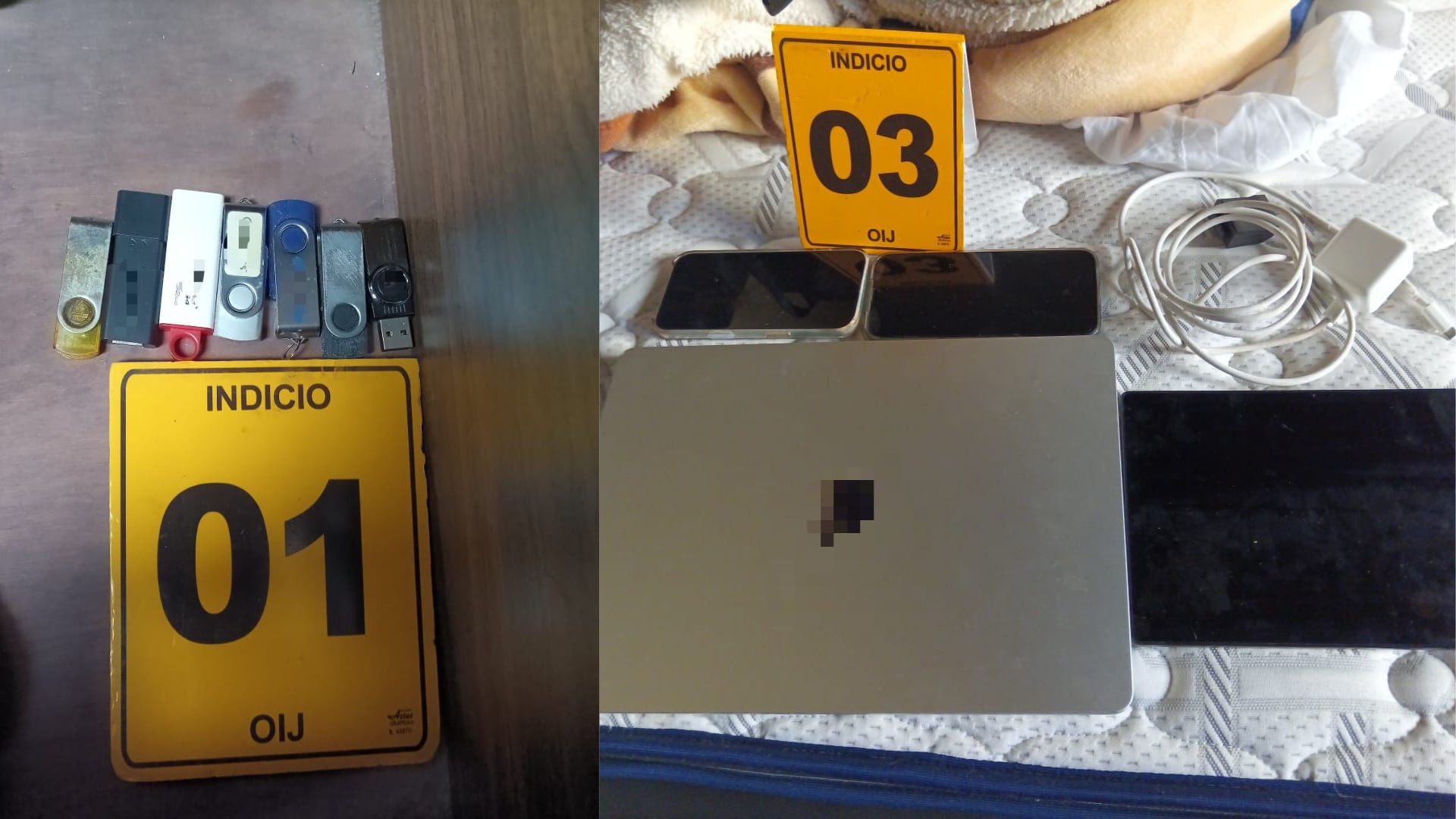 Esto es parte de lo decomisado por el OIJ durante el allanamiento en la vivienda del sospechoso, en Heredia.