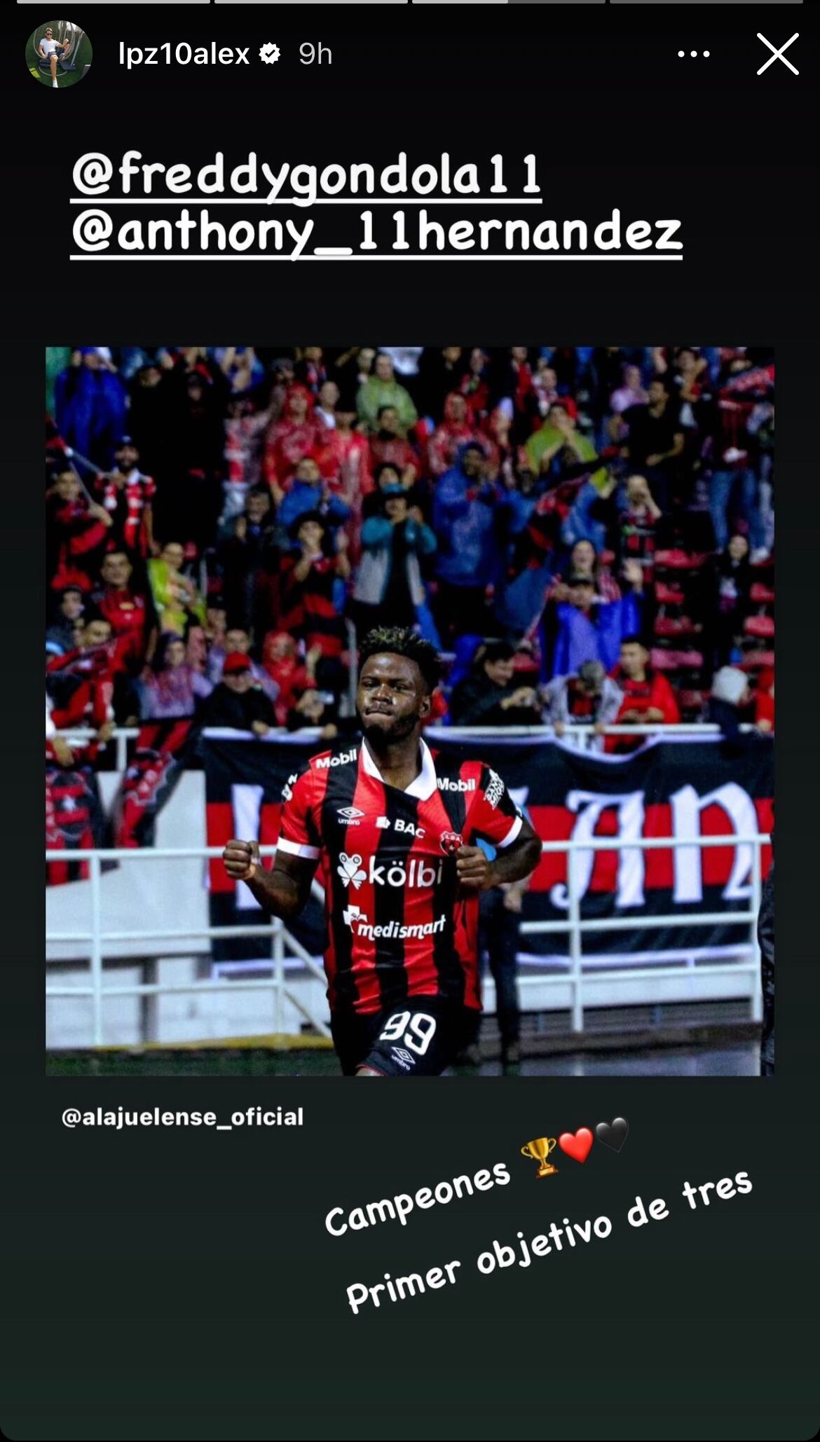 Esta fue una historia publicada por Alex López en Instagram.