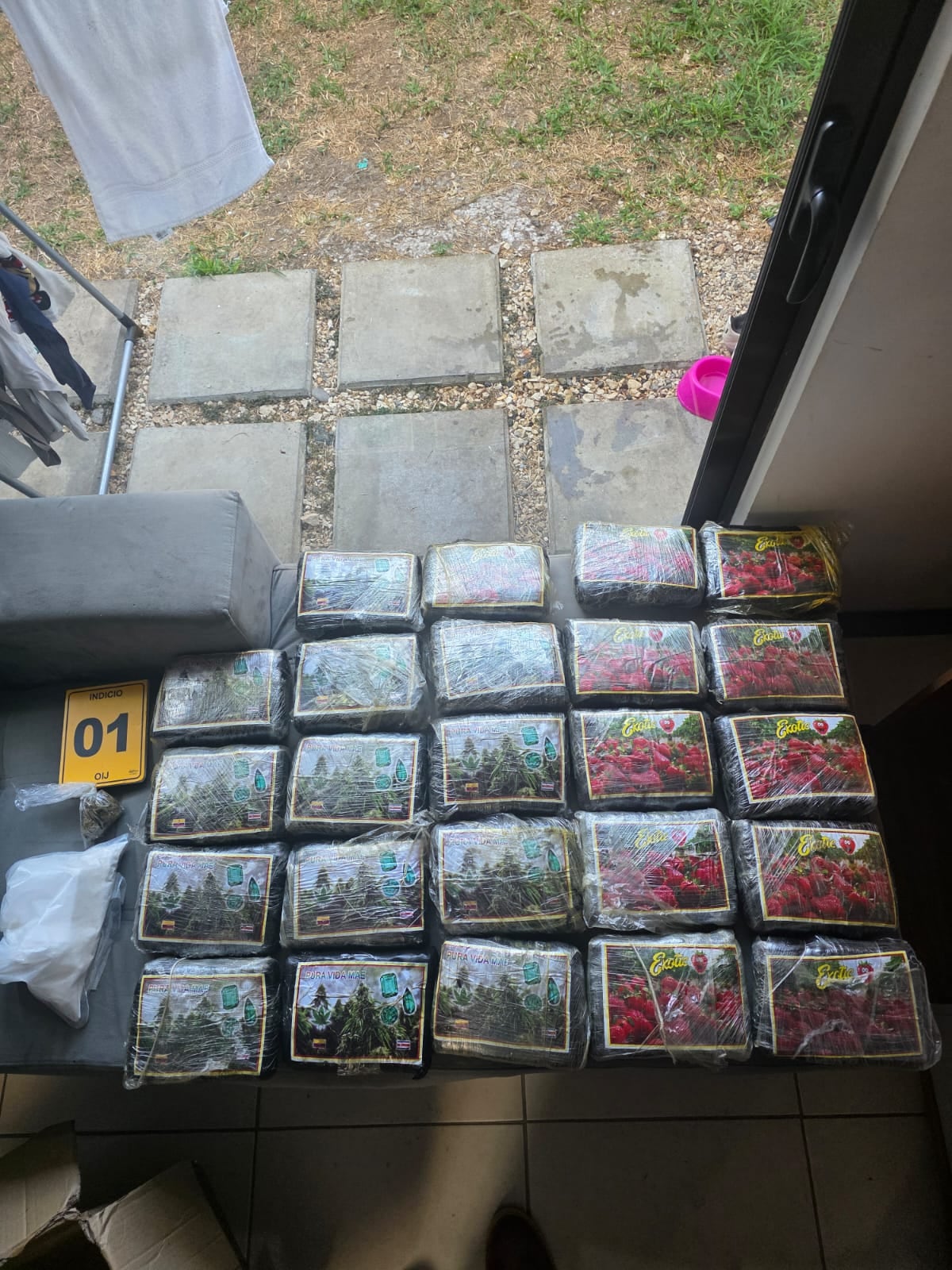 El OIJ y la fiscalía de Heredia decomisaron en la casa del supuesto líder de una banda que asaltaba viviendas, 24 libras de marihuana y un kilo de cocaína.