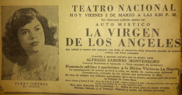 Anuncio de la escenificación del auto místico.